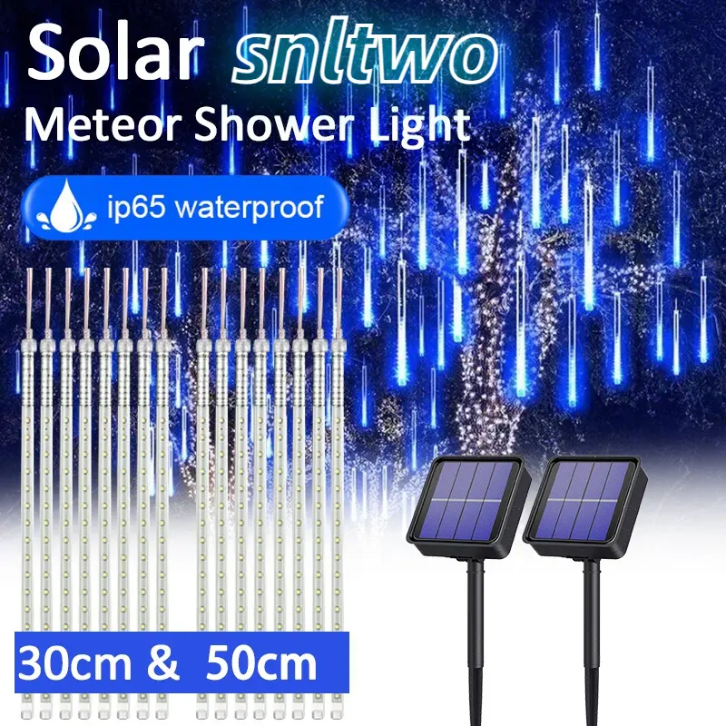 COD Outdoor Solar LED Meteor Shower Lights Waterproof Lights For Christmas Party Decoration  Flower Star