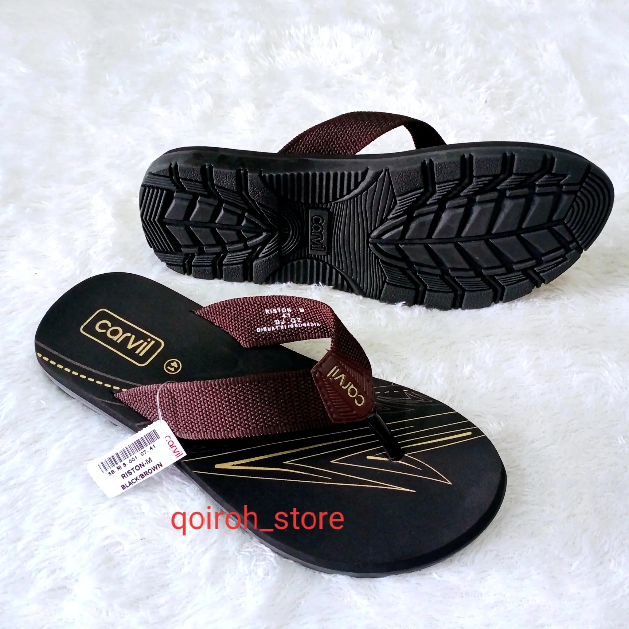 Sandal carvil pria ori jepit anti air dewasa cowok size 38-44