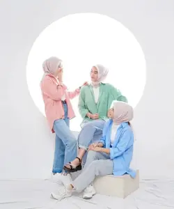 Kemeja Wanita Kekinian Crinkle oversize olivia shrit 1 Atasan Lengan panjang Polos Hitam Putih airflow kantong oversized Baju katun Basic