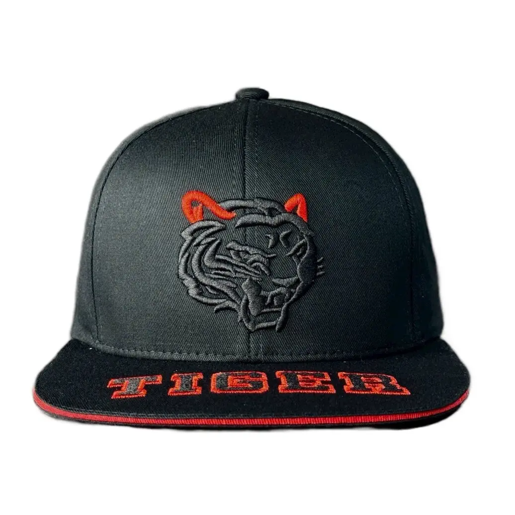 Mũ snapback kaki thêu nổi Tiger cho Nam - Cap nhân nón vành lưỡi Hat Cao Su