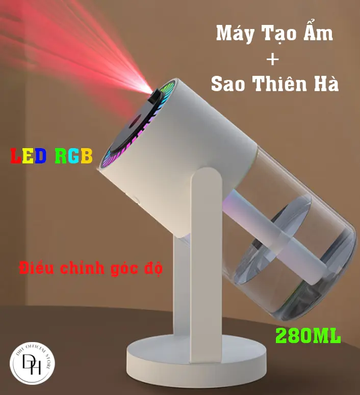 Máy tạo ẩm xông tinh dầu tích hợp đèn chiếu sao vũ trụ cực đẹp thích hợp tạo ẩm phòng bàn làm việc