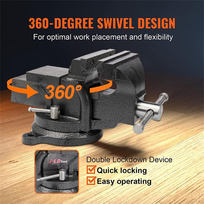 J.LD TOOL Clamps For Metal Works 4INCH Gato Clamp Steel Heavy Duty BLACK Bench Vise Heavy Duty 2