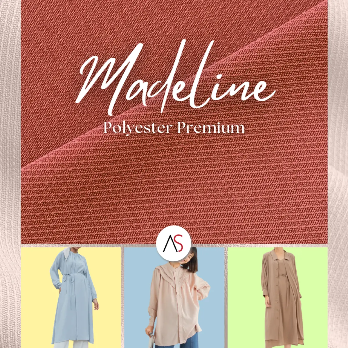 Madeline Kain Polyester Premium harga per 0,5 yard Ecer