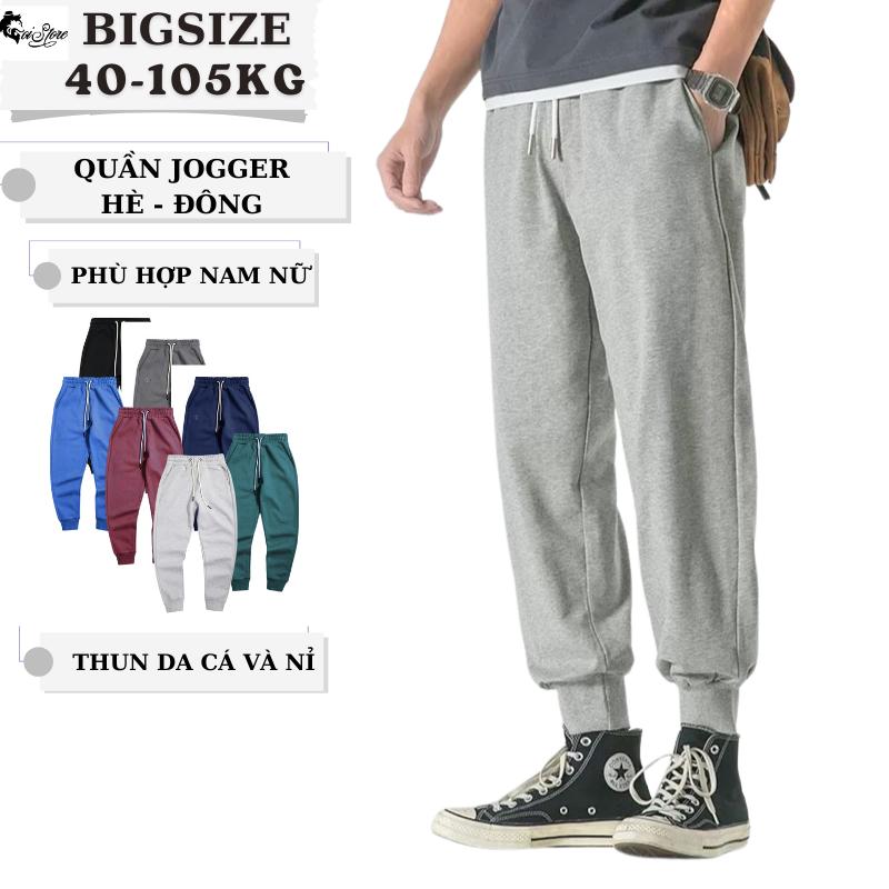 Quần Jogger Thu Đông Nam Nữ Bigsize 40-105KG Sói Store Thời Trang Thun Giữ Ấm Có Túi quần nỉ quan muadong Menswear Pants