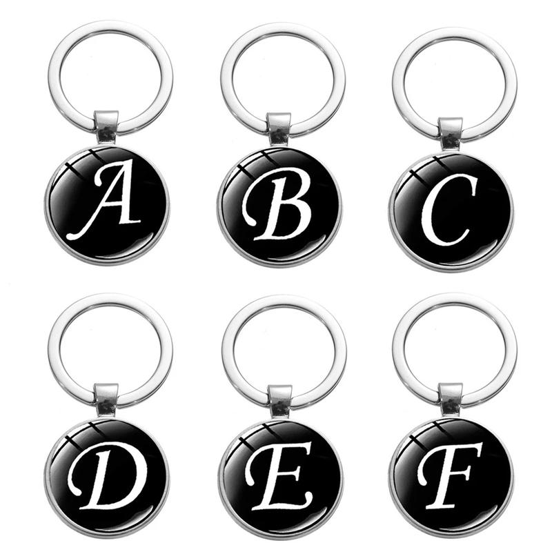 26 English Alphabet Keychain ABCD Name Pendant First Letter Key ...