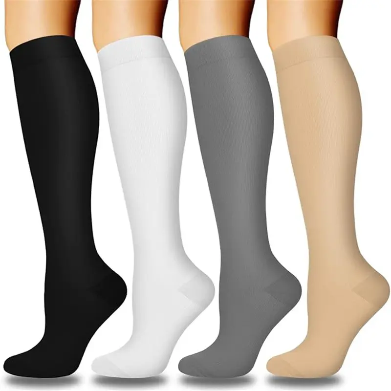 [32 Colors]Unisex Compression Socks Women's Men's Sports Socks Knee Length Elastic Socks