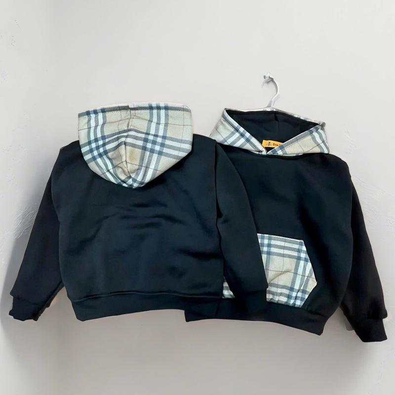 Áo Nỉ Hoodie Mũ Kẻ 2 Lớp Cho Bé Trai, Bé Gái 12-25kg