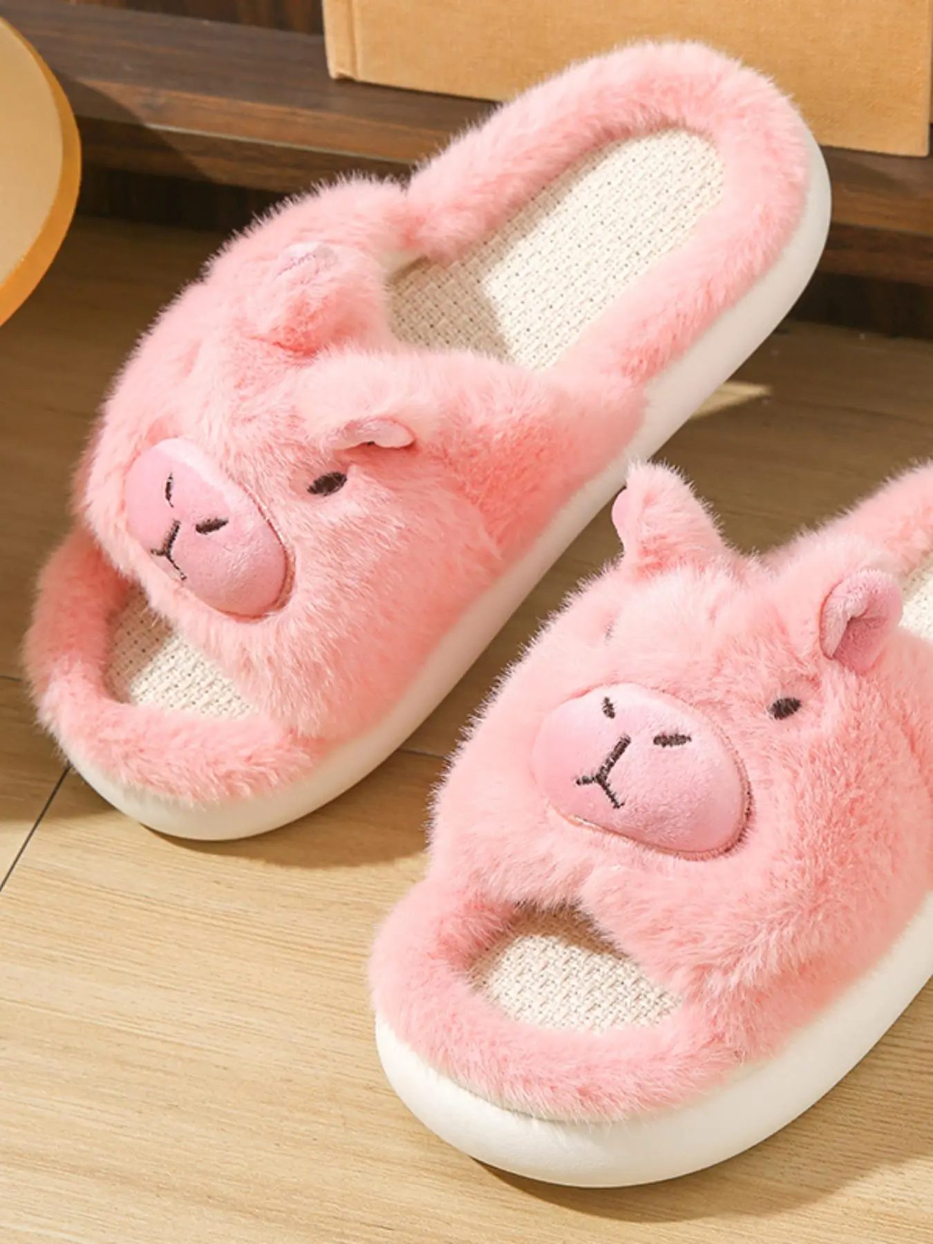 Women's Cute Plush Slippers, Casual Soft Comfortable Home Slippers, Warm Slippers for Indoor & Outdoor Use for Fall & Winter, Footwear