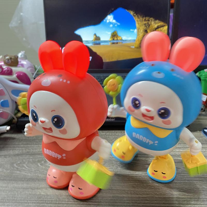 [Tặng pim]  Đồ Chơi Thỏ Robot Nhảy Múa Có Đèn Nhạc Di Chuyển Vui Nhộn An Toàn Cho Bé, Quà Tặng Bé Trai Bé Gái 3