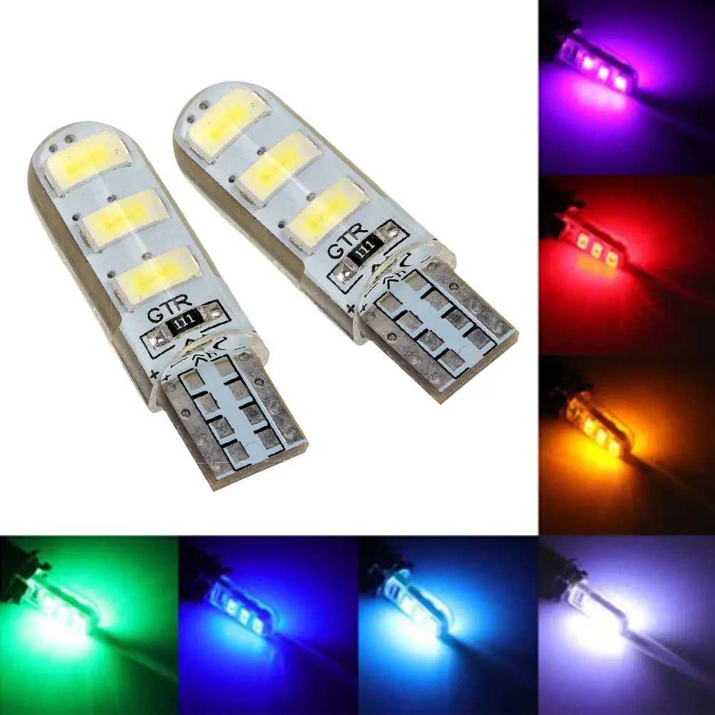 DE T10-5630 Silicone Ice Blue White Red Led Bulb LED Lamp Turn Signal Side Lamp Sun Daylight Car License Plate Led Width Lamp #309509