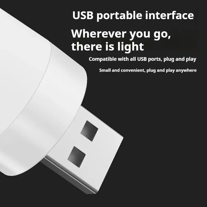 Lampu Malam USB, Perlindungan Mata, Untuk Kegunaan Rumah, Bilik Tidur, Tidur, Lampu Samping Katil, Boleh Digunakan sebagai Bank Kuasa Kecemasan