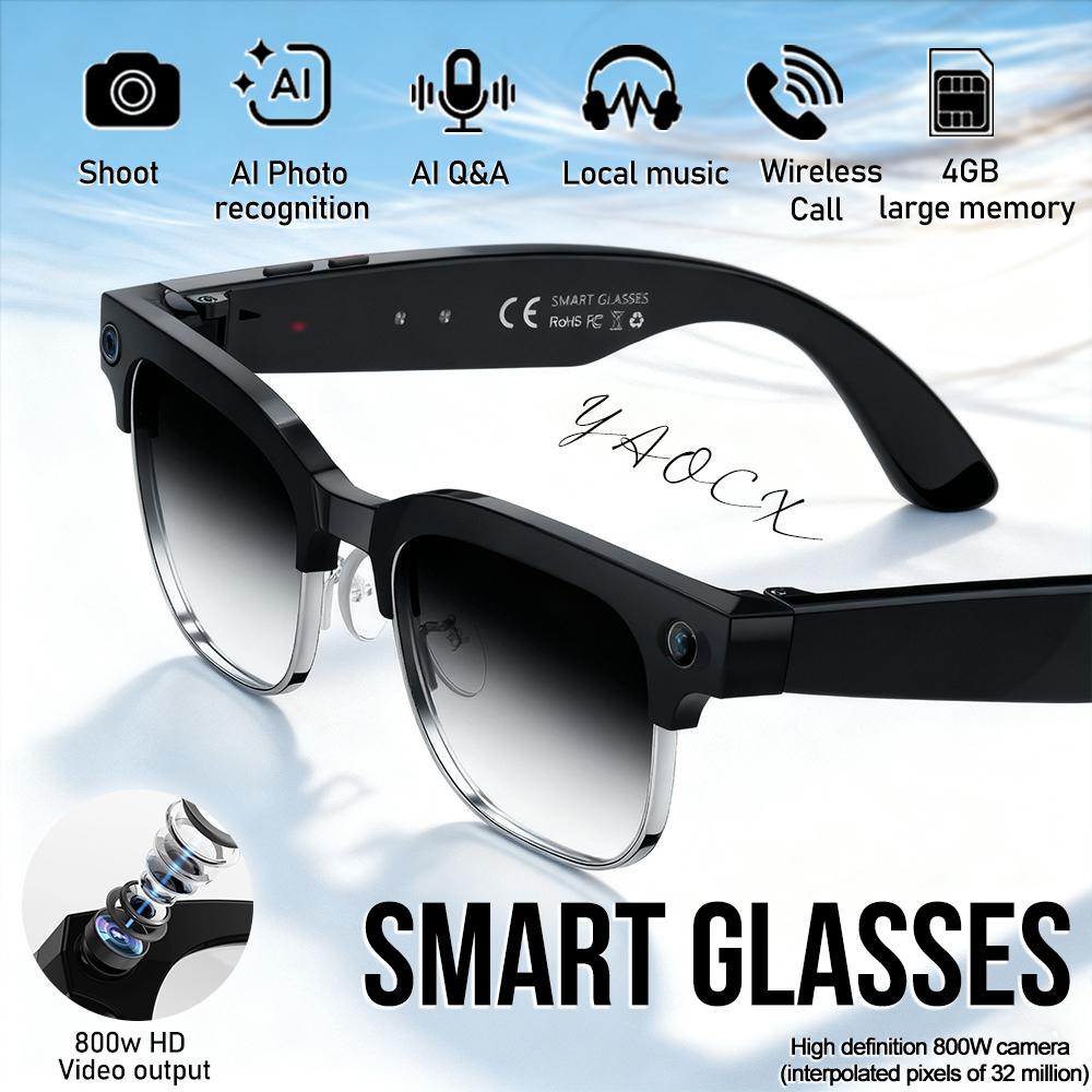 2025 New Upgrade Smart Glasses With Camera Video Recording AI Photo Recognition Bluetooth Call Translation Voice Sunglasses Man Wearable Phone - Image 2
