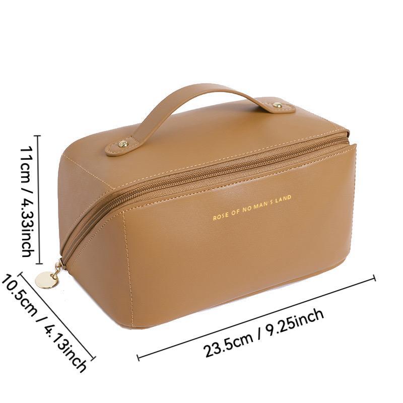 Large Capacity Travel Cosmetic Bag, 1 Count Waterproof Portable Makeup Bag with Handle, Open Flat Toiletry Bag, Storage Bag for Home & Travel 1