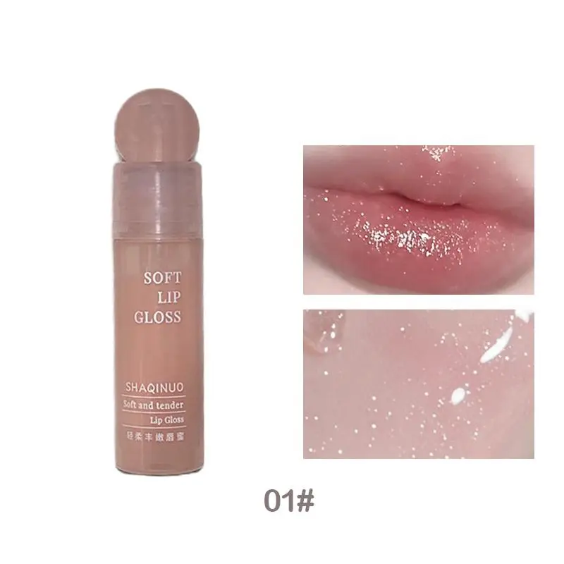 Glitter Lip Gloss, Shimmer Liquid Lip Balm, Long Lasting Tinted Moisturizing Lip Gloss, Plumping Lip Oil Stick for Girls & Women