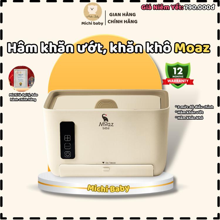 Michibaby  - Hâm Khăn Ướt Khăn Khô Moaz MB059 Bản Cao Cấp 3 Mức Nhiệt Độ 45, 50, 55 độ Bảo Hành Chính Hãng 1 Năm - Michi Baby MC328 Cho Bé