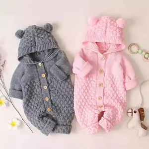 Jumper Bayi Laki-laki&Perempuan Jumper 0-12 Bulan Popcorn Rajut Halus Lembut / jumpsuit bayi Lembut Bayi Baru lahir