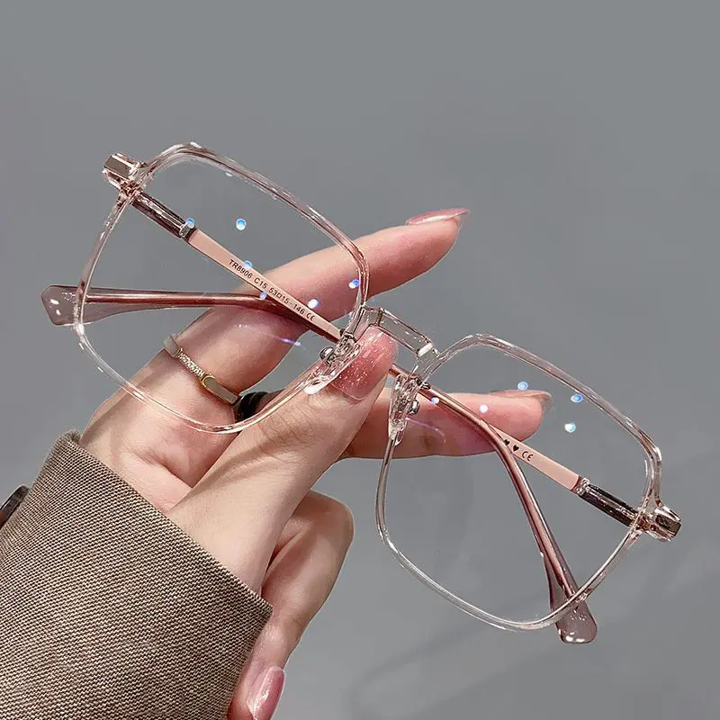 Kính Mắt Chống Bức Xạ, Đổi Màu, Chống Ánh Sáng Xanh, Gọng Vuông, Thích Hợp Cho Máy Tính, Dành Cho Nữ, Mắt Kính Có Thể Thay Thế 3