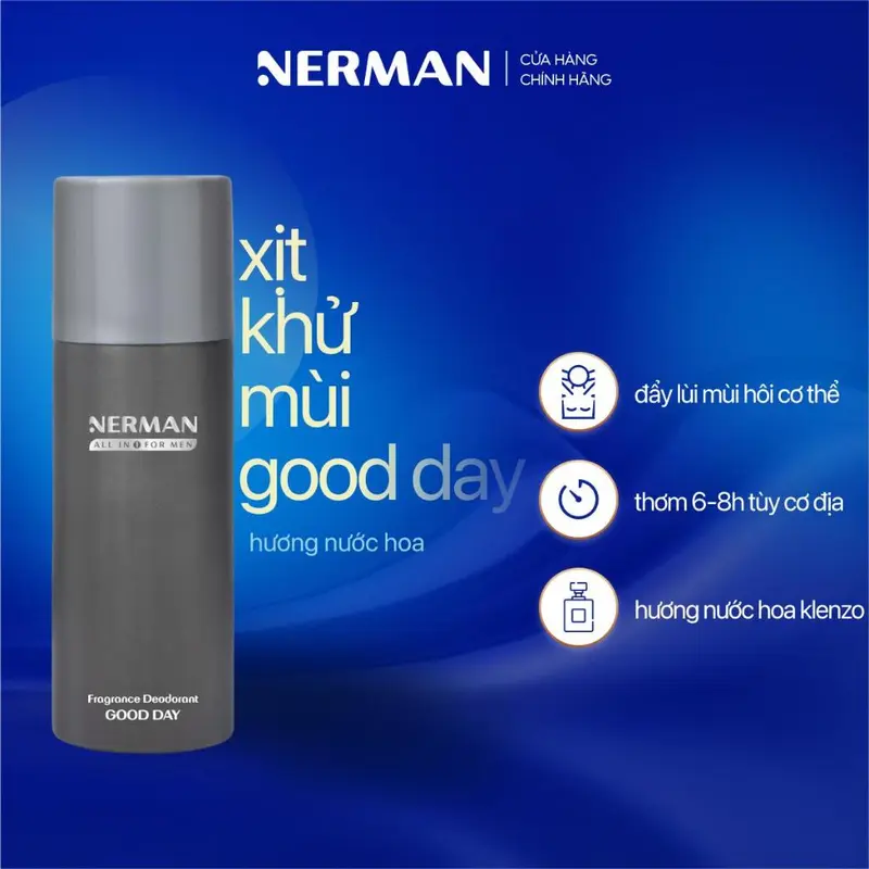 Xịt khử mùi nam giới hương nước hoa Good Day, First Date Nerman 100ml 1