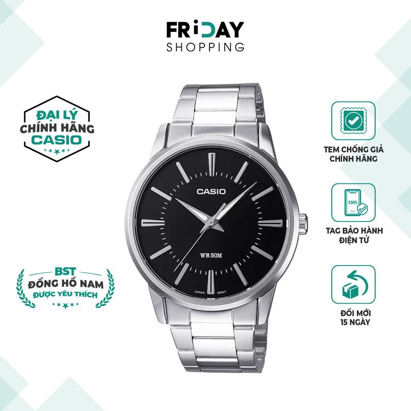 Đồng Hồ Nam Casio Watch MTP-1303D-1AVDF Mặt Tròn Dây Kim Loại Đeo Tay Chính Hãng Chống Nước 5ATM