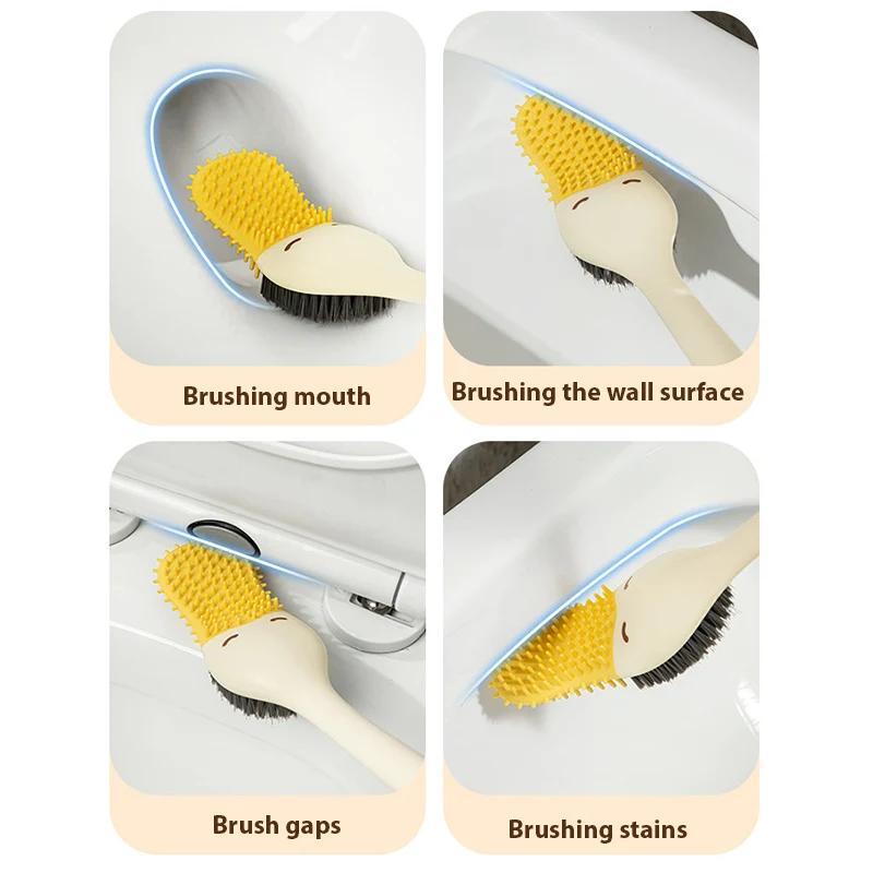 Product Introduction of Toilet Brush Household Cleaning Bathroom Accessories Long Handle Wall Mounted Cartoon Duck Creative Space Saving Toilet Brush 15