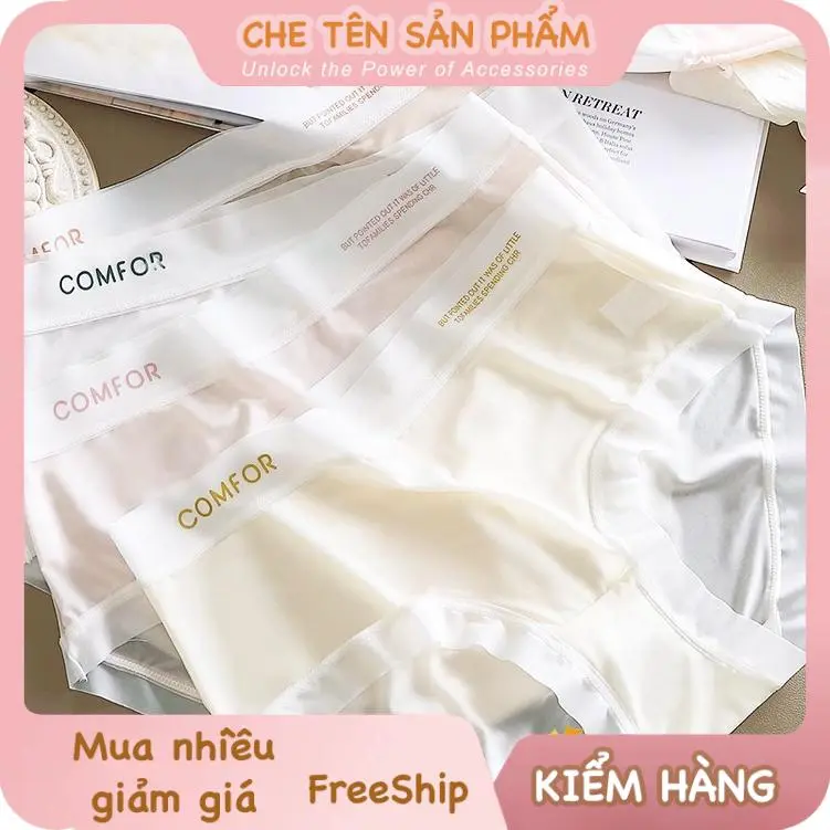 Set 10 quần lót nữ su lụa tàng hình không lộ viền, ôm mông, combo quần chip nữ su lụa kháng khuẩn comfor - Pinksoul