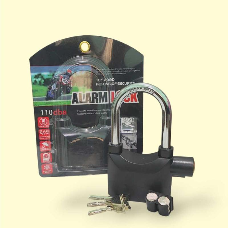 Gembok Alarm Anti Maling / Kunci Gembok Alarm Cakram Sepeda Motor Pagar Anti Maling dari Bahan Antikarat Kokoh dan Berkualitas 2