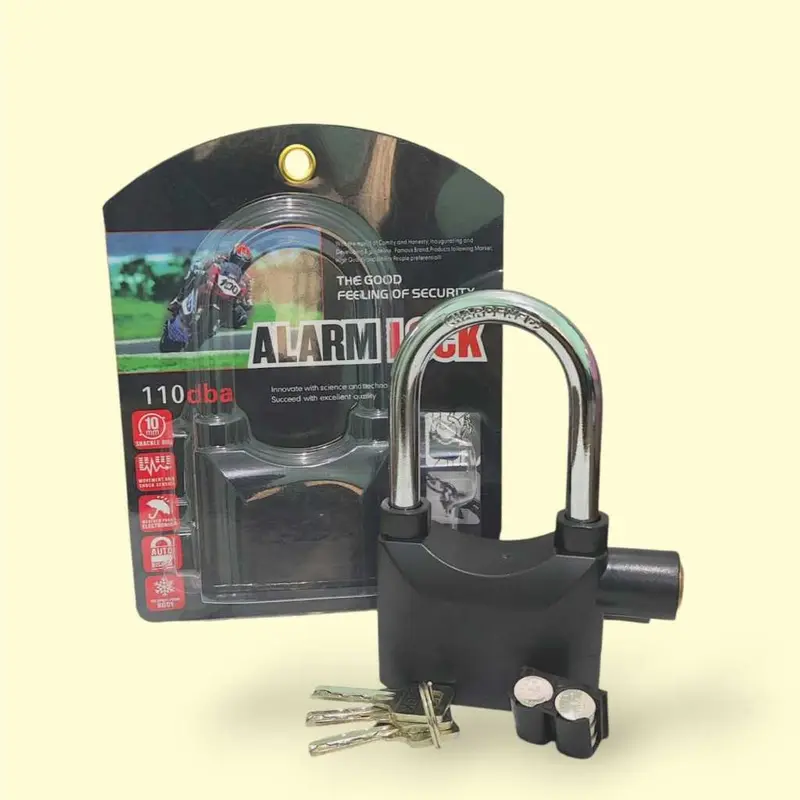 Gembok Alarm Anti Maling / Kunci Gembok Alarm Cakram Sepeda Motor Pagar Anti Maling dari Bahan Antikarat Kokoh dan Berkualitas 2