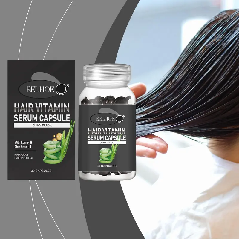 Hair Vitamin Capsule Serum, 30pcs/box Hair Care Oil Capsule, Moisturizing Smoothing Hair Serum, Hair Care Product for Men & Women 2