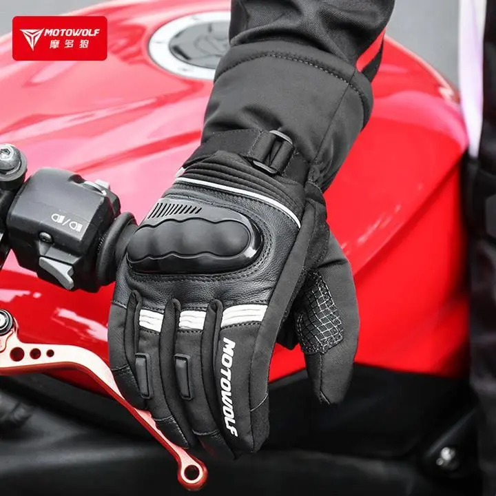 Găng Tay Kháng Nước Motowolf MDL 0318 Đen Thiết Kế Gù Carbon Chống Va Đập Tốt 3