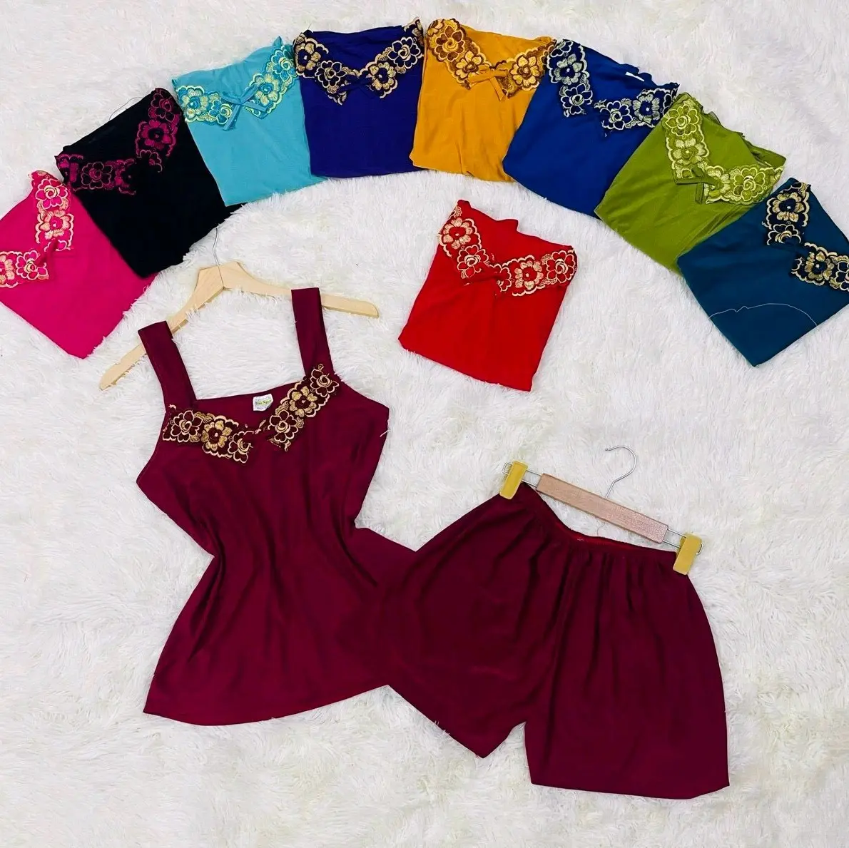 bộ ngủ quần đùi áo dây bản thun lạnh