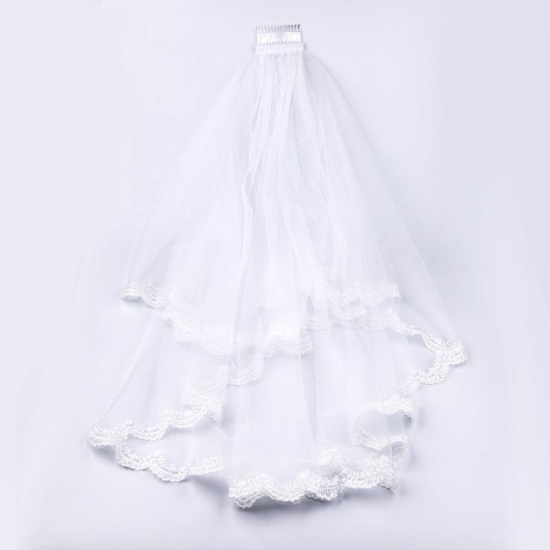 Product Introduction of Elegant Floral Lace Wedding Veil for Bride - Handmade Pearl Embroidery Bridal Accessories, Champagne Headpiece for Ceremony / Photography veil cathedral  veil 3
