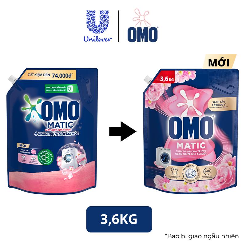 Combo 2 túi Nước giặt OMO Matic  túi 3.6/3.9/4.1kg (bao bì tùẏ lô nhập hàng) 1