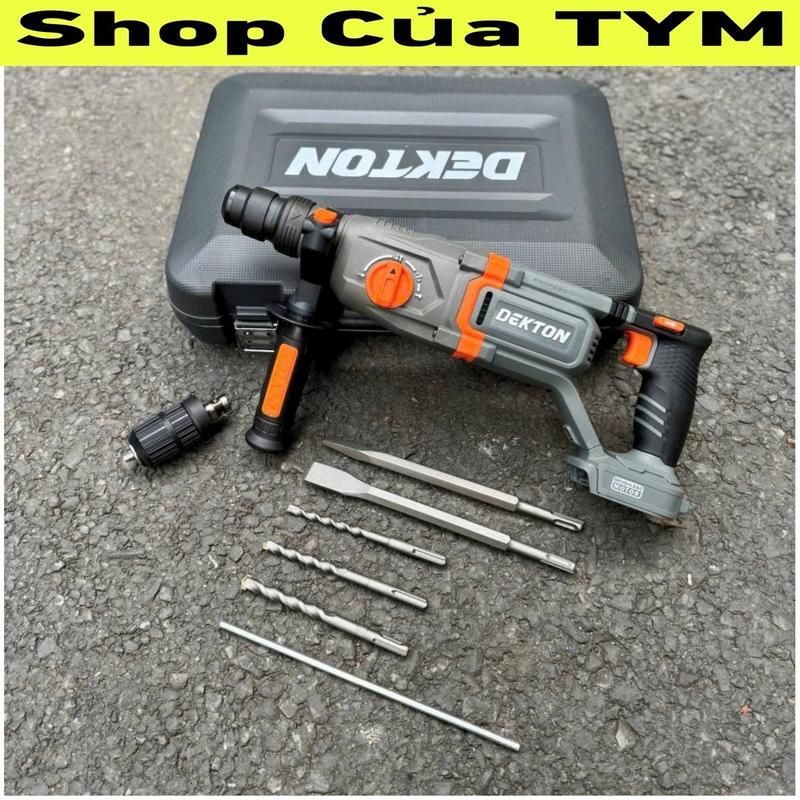 Máy khoan bê tông pin 21V / lực 3.2J / DEKTON M21-RH2603BX (XÁM - 2 đầu)  và M21-RH2603B (XANH-1đầu) / motor brushless - KO KÈM PIN SẠC - CHÍNH HÃNG