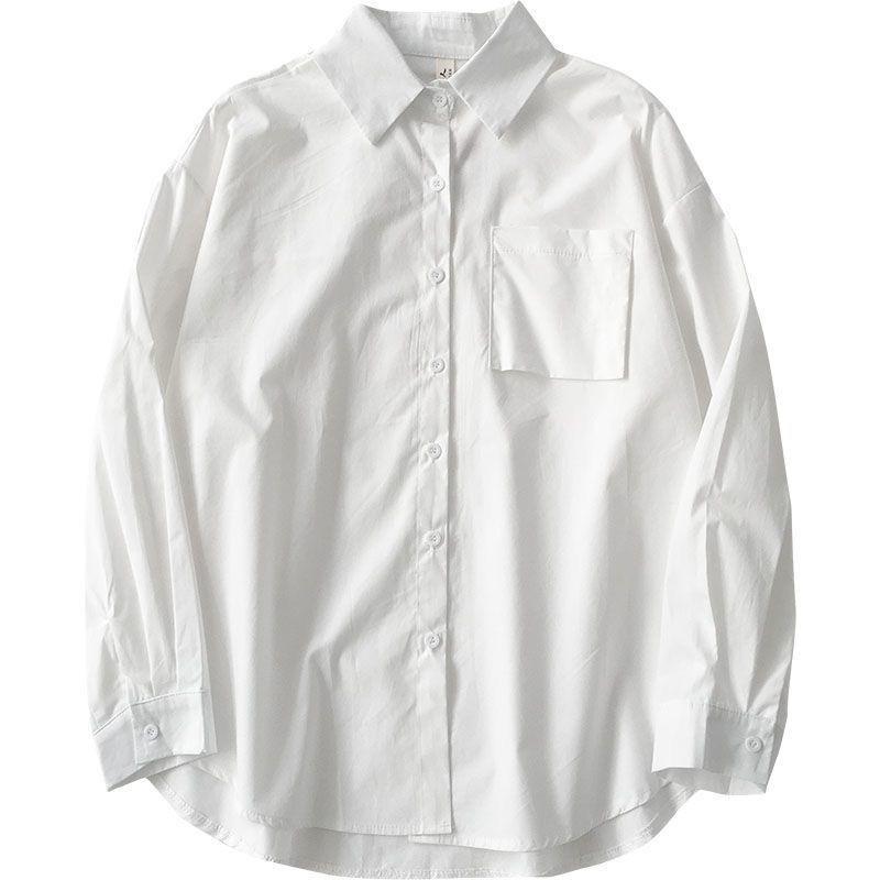 Áo Sơ Mi Trắng, Dành Cho Nam Và Nữ, Phong Cách Preppy Sinh Viên, Áo Sơ Mi Lông Cừu Dài Tay, Dáng Rộng Vừa Vặn, Thích Hợp Cho Mùa Thu, Phong Cách BF Cơ Sở, Được Các Khách Hàng Lặp Lại 909, Hàng Mới Về Năm 2025 3