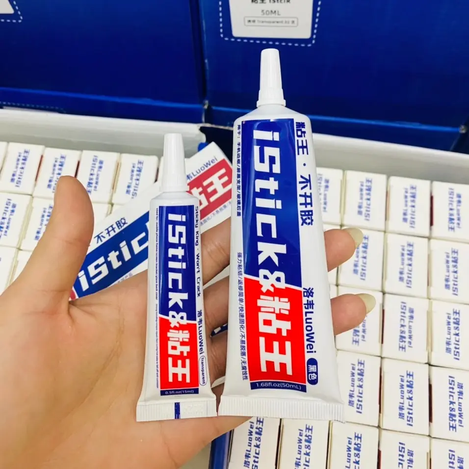 Keo Isitick 15ml /50ml 2 màu Đen/Trong chuyên dụng dán ron, lưng,màn