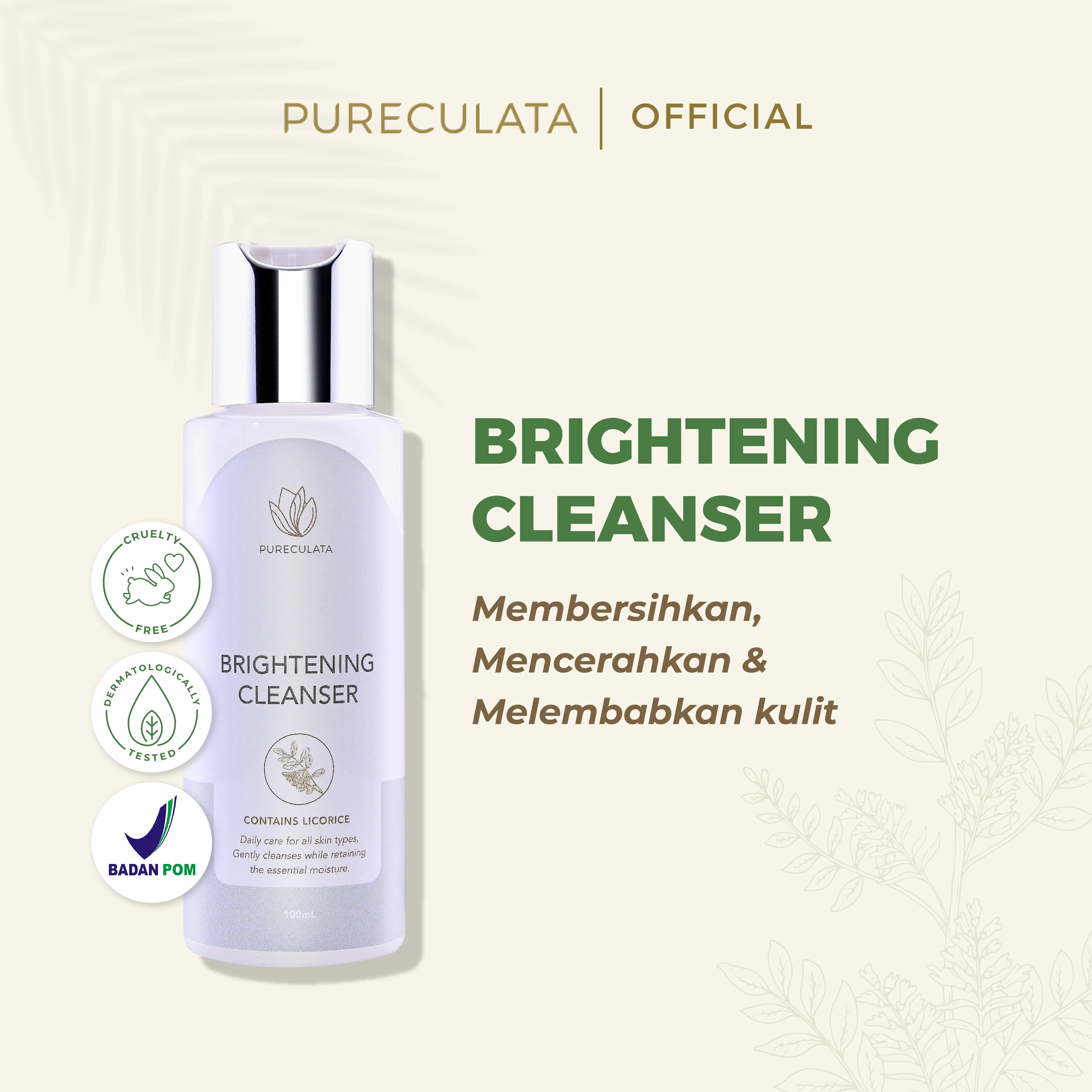 Brightening Cleanser - Facial Wash Pencerah Kulit Kusam | PURECULATA