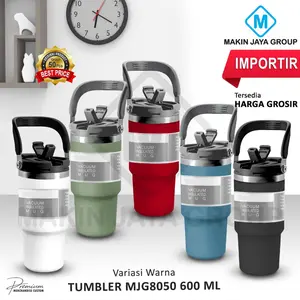 Vacuum Flask Stainless Tumbler Mug  MJG8050 600ML - Coffee Cup Sport Thermos Mug Steel Double-layer Insulated Cup Car Water BottleIMPORTIR TUMBLER TERMOS BOTOL MURAH