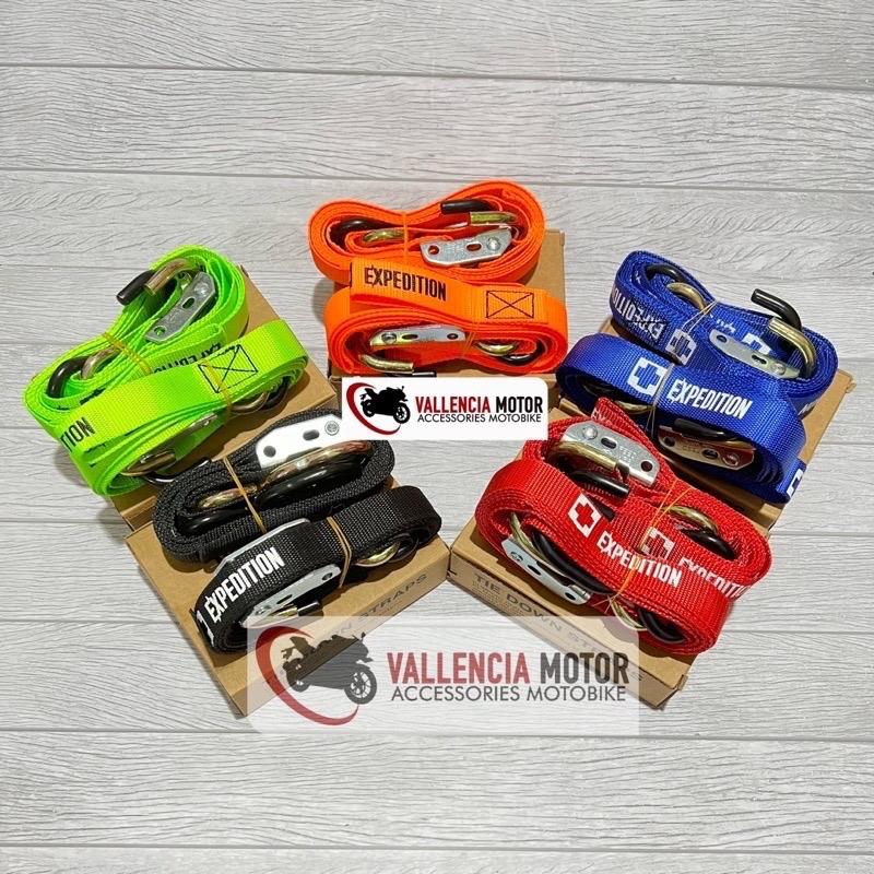 (1set isi 2pcs) EXPEDITION Tali Pengikat Tie Down Straps Motocross Trail Grasstrack Adventure expedition panjang 205cm Bisa Untuk Klx 150- Crf 150l - Wr155 Dll 1