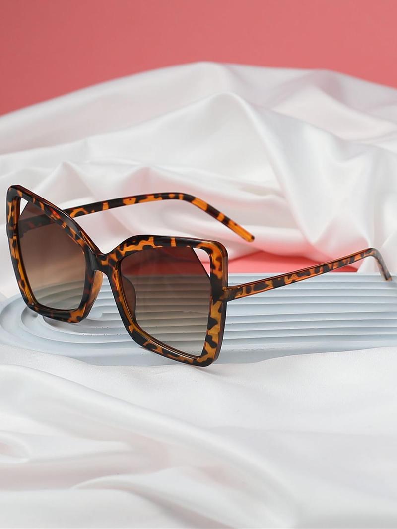 Product Introduction of Unisex Fashionable Cat Eye Frame Sunglasses, Trendy Casual Hollow Out Design Sunglasses for Everyday Use, Fashion Accessories for Outdoor Activities 2