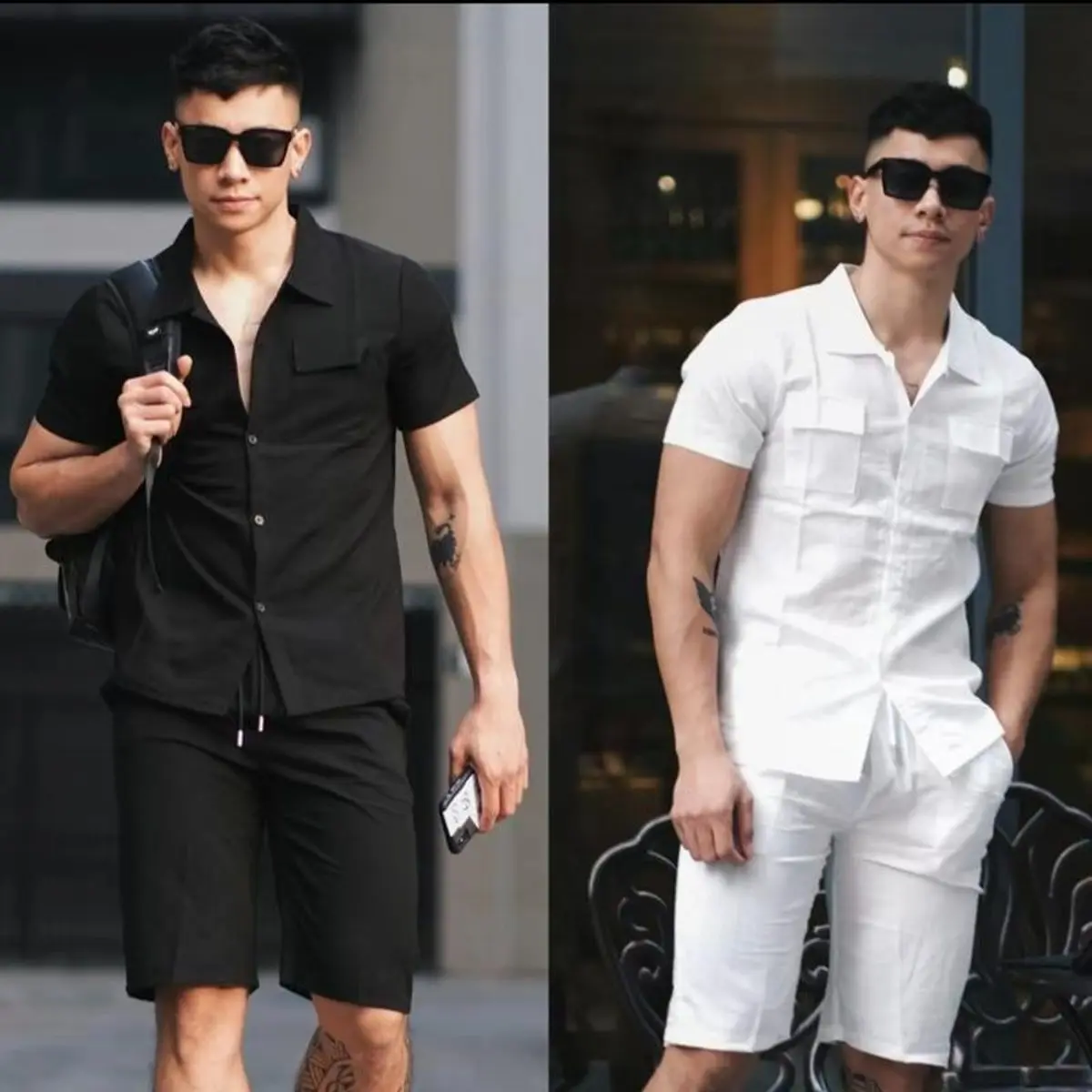 Bộ Quần Áo Nam Nữ - Bộ Đũi Xước Cổ Bẻ Cao Cấp Mềm Mịn Thông Hơi Thoáng Mát với 2 Màu Trẻ Trung Menswear Tre Polo