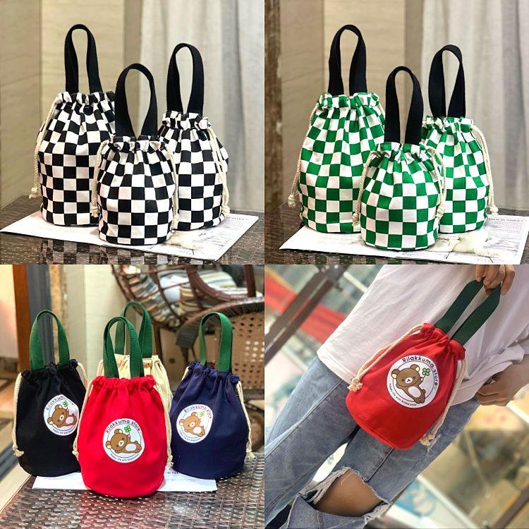 [backpacks on cups]Canvas Drawstring Bundle Handbag Japanese-Style Thermos Cup Beaker Large Capacity Women's Fashion Buggy Bag Pull-Belt Backpack on Cup 4