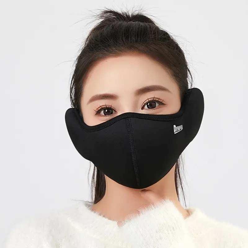 Mặt Nạ Bịt Tai Giữ Nhiệt Chống Gió, Hàng Mới Về, Lông Cừu Chống Mịn, Thoáng Khí, Chống Giọt Bắn, Thích Hợp Cho Mùa Đông, Chống Bụi, Kiểu Chụp Tai, Unisex 4