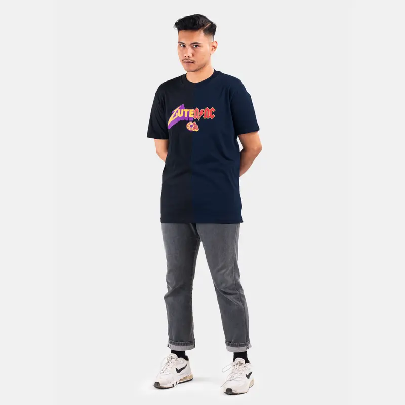 Guten Inc - Kaos Tangan Pendek Pria T-Shirt Two Tone Navy-Black 2