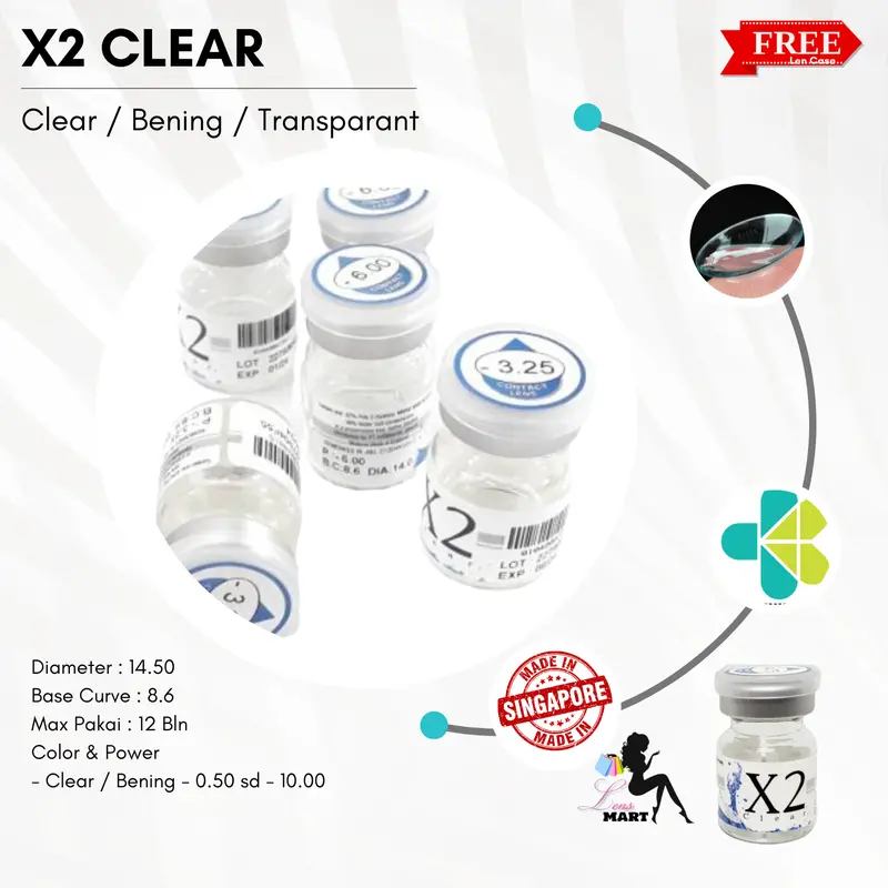 SOFTLENS X2 CLEAR 12 BULAN | MINUS -0.50 sd -10.00 (HARGA PERBOTOL / PACK / 1 LENSA) 3