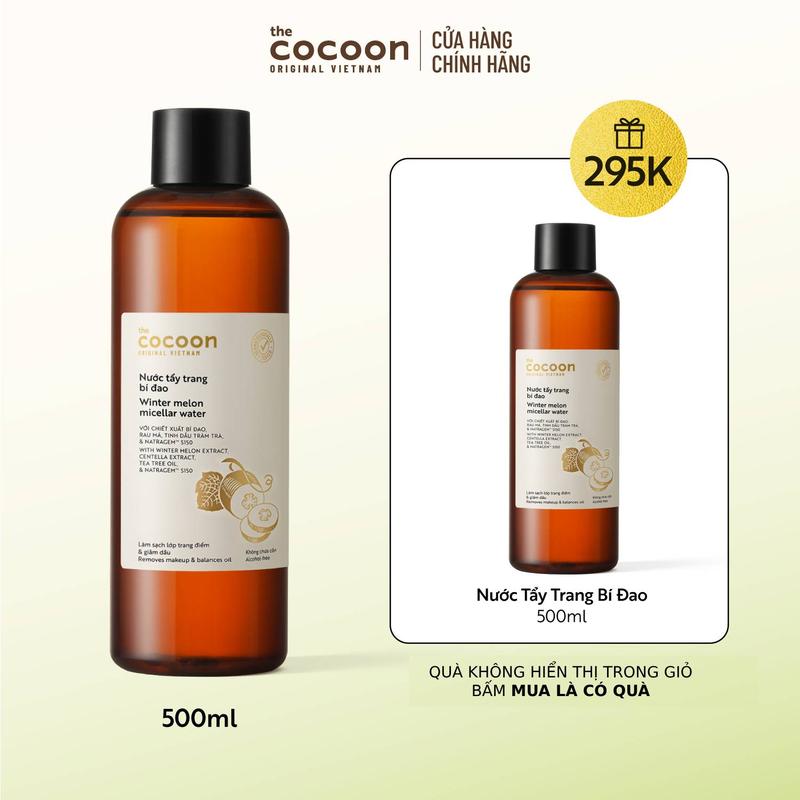 [COMBO MUA 1 TẶNG 1] Bigsize - Nước tẩy trang bí đao Cocoon tẩy sạch makeup & giảm dầu 500ml TẶNG Bigsize - Nước tẩy trang bí đao Cocoon tẩy sạch makeup & giảm dầu 500ml Cosmetic Serum