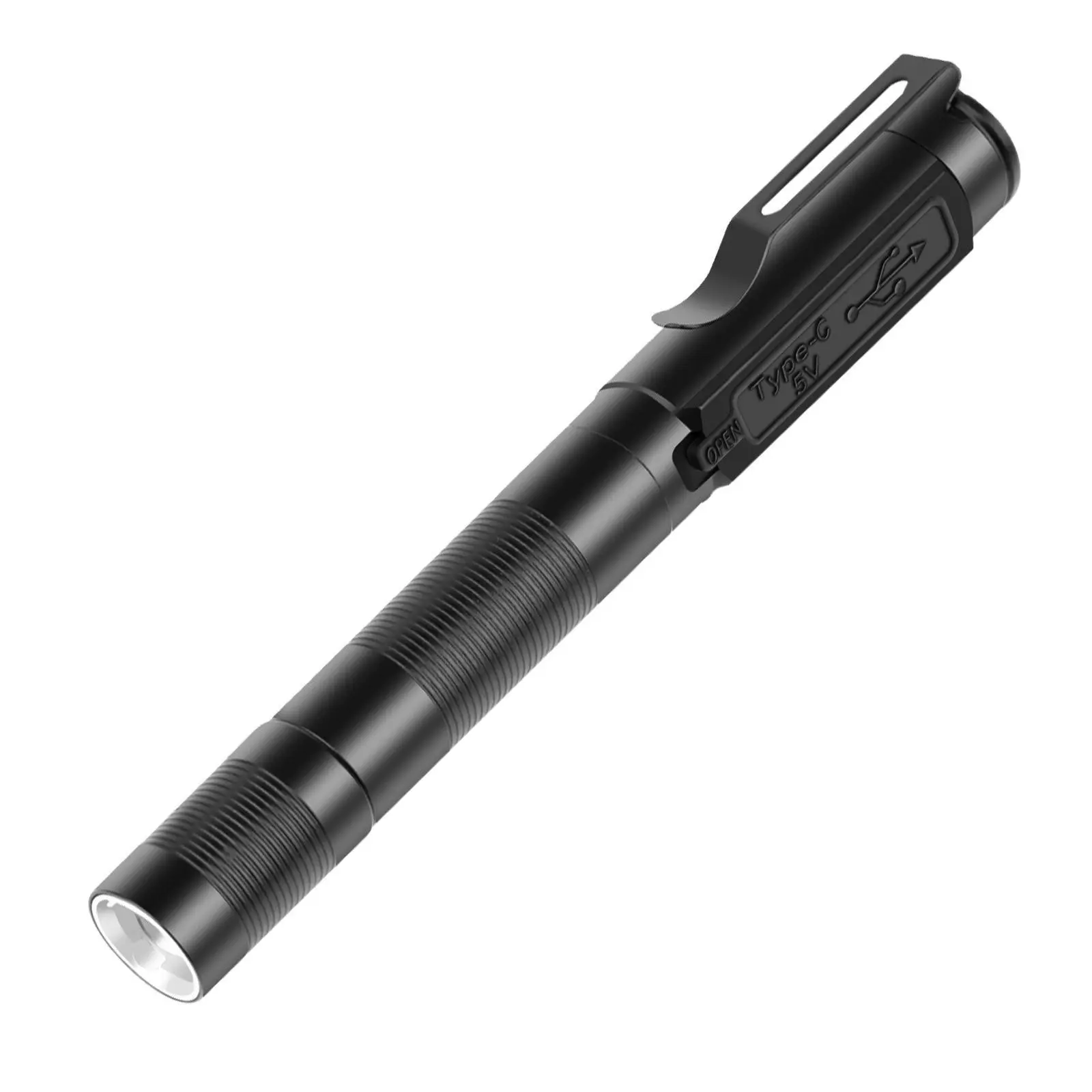USB Rechargeable Mini Flashlight, Multipurpose Portable Clip Pocket Penlight, Universal Outdoor Waterproof Zoomable LED Torch Light, 3 Light Modes Flash Light For Outdoor Hiking Use