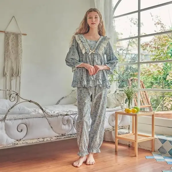 Bộ ngủ pijama nữ Ullala xuân hè Sione Women Cotton cổ tròn 0