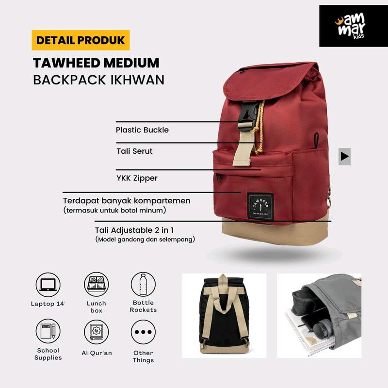 Backpack Tawheed Ikhwan by Ammarkids Tas Sekolah Anak Tas Gendong Tas Murah READY STOK SIAP KIRIM 2