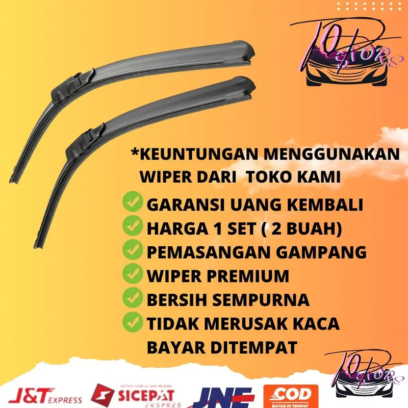 Wiper Double Karet / Dual Karet Mobil Hino Lohan 500 Frameless 1 Set Kiri dan Kanan Tanpa Rangka Besi Blade Kaca Karet Kendaraan Motorcycle Windshield variasi  wiper 3