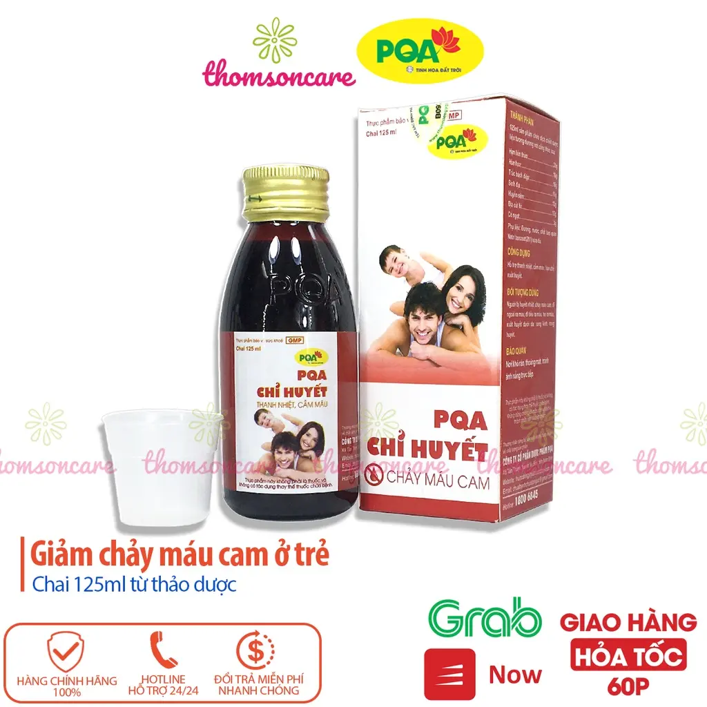Chỉ huyết PQA hỗ trợ giảm chảy máu cam, nóng trong cho bé, thanh nhiệt - chai 125ml